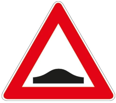 GLOBAL CARTELLO IN LAMIERA SCATOLATA TRIANGOLO lato 90cm - DOSSO - SEGNALE CATARIFRAGENTE CON CAVALLETTO (Solo cartello)
