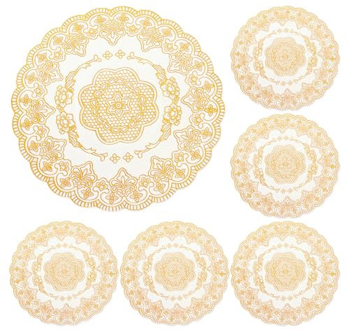 Honitra 6 Manteles Individuales Dorados, Individuales de Mesa, Bajoplatos de Mesa