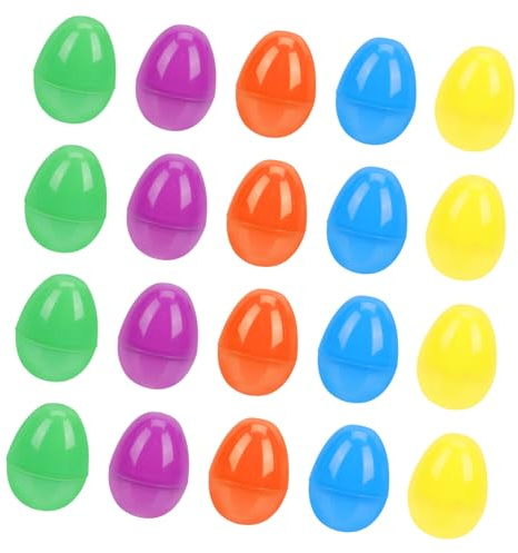 ifundom Huevos de Pascua de Plástico Vacíos 40 Piezas Colores Brillantes Resistentes para Decorar Fiestas Rellenar y Actividades Infantiles Ideales para Búsqueda de Huevos y Manualidades
