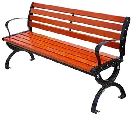 SORVA Gartenbank für den Außenbereich, Metallbank mit Rückenlehne, Parkbank mit Armlehnen, Sitzgelegenheiten für Terrassenmöbel, Latten-Loveseat-Stuhl, Aluminiumfüße, 2-Personen-Sitzer, für Hof, V