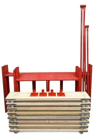 HILL TOP FABRICATIONS CO (1998) LTD - Scaffolding Tower with Scaffolding Boards 6.88 Meters (22'6) Working Height 6x4 Base Size. Steel & Polyester Powder Coated (PPC) High Quality Durable Finish.