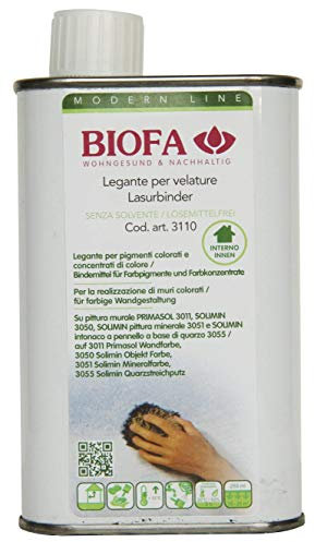 BIOFA 3110 legante naturale per sistema velatura murale - per creare effetti trasparenti colorati a spugna, tampone, pennello (500 ML)