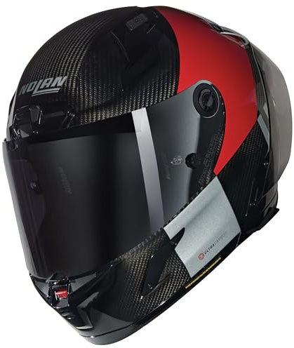 NOLAN HELMET X-804 RS COMBO GARA 351 L, Carbon/Red/Grey/Black