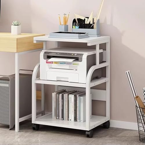 3-Etagen Hifi rack Plattenspieler regal cd regal mit Rädern,Medienaufbewahrungsschrank Moderner AV-Schrank Audio-Rack,Stereo-Komponenten-Rack mit Aufbewahrung -Büro Schlafzimmer Wohnzimmer(Wit)