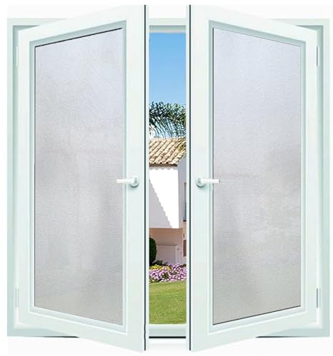Pellicola Oscurante Vetri Finestre 30 x 130 cm, Riduzione Abbagliamento Solare, Anti-Calore, Facile da Installare, Non Adesivo Pellicola Privacy, per Ufficio Bagno, Opaco puro