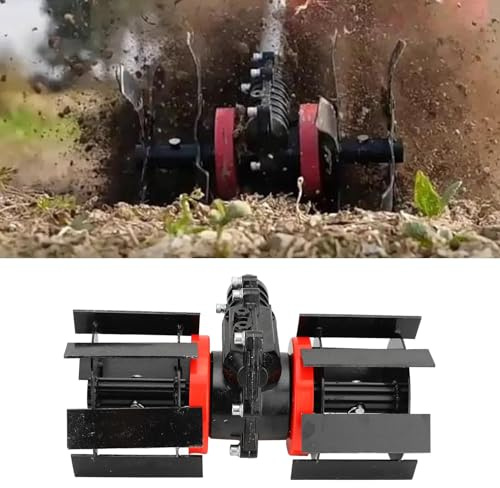 Culnflun Jätendes Tiefes Pflugrad, Bodenlockerungsrad für Freischneider 2-in-1-Rasenmäher-Unkrautrad, 9-Zahn-Bodenbearbeitungsrad Gerader Klinge Elektrische-Rototiller für Mähen Bodenbearbeitung(28mm)