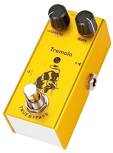 ibasenice Pedale Tremolo True Bypass per Chitarra Circuito a Tubo Fotoelettrico in Lega e Dispositivo di Regolazione Fine per Ragazzo Ragazza Design Unico