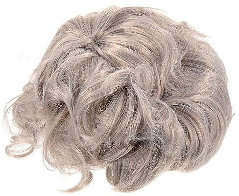 MOBUTOFU Light Grey Fluffy Grandma Perücke Damen Kostümperücke Für Karneval Fasching Cosplay Party Alte Dame Outfit Zubehör