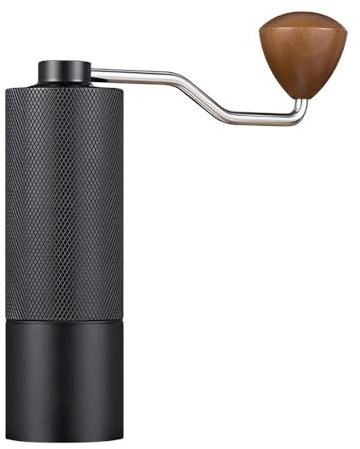 HUIJIQX Molinillo de café manual de acero 304 actualizado 2025 portátil, prensa francesa, rebaba de cerámica de viaje, regalo aprobado por barista fácil de limpiar (negro)