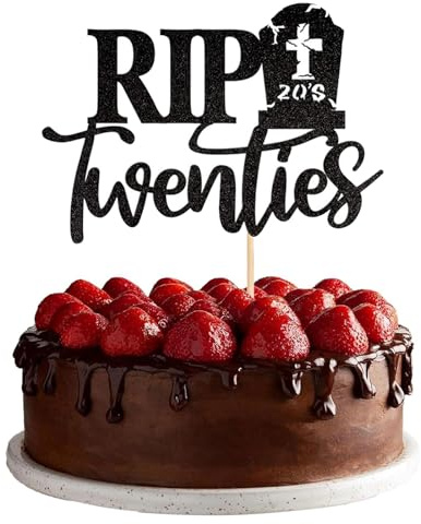 ALEGRE® Cake Topper Geburtstag 30, Rip Twenties Tortendeko 30 Geburtstag | Rip 20s Deko 30 Geburtstag Frau Mann, Death to My Twenties Tortenaufsatz, Kuchendeko Geburtstags 30, Geburtstagsdeko 30 Jahre