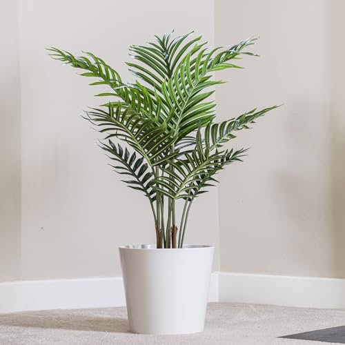 Garden Gear Artificial Areca Palm Tree 90cm – Lifelike Faux Palm Plant with Realistic Green Leaves for Indoor Outdoor Home Office Garden Décor – Maintenance-Free