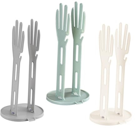 VINTORKY 3pcs Kitchen Glove Drying Rack with Drip Tray Elegant Holder for Dishcloths Long Cleaning Gloves Versatile Kitchen Storage for Home Restaurant