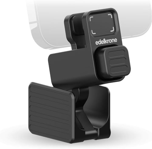 edelkrone PhoneCLIP MAX: Flexible Phone Mount for Tripod w/Adjustable Angles - Phone Holder, Smartphone Tripod Mount for iPhone Adapter, Anti-Slip Grip, Foldable Weight Balancing Mechanism