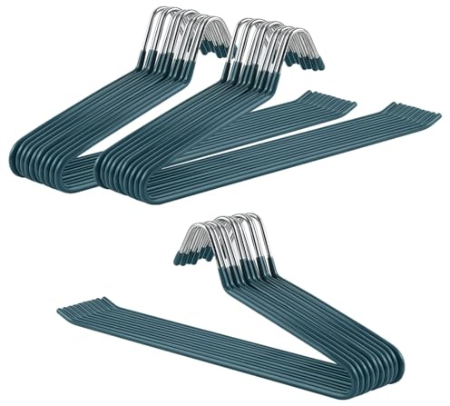 HEIYUET 30 stycken byxgalgar platsbesparande, grön metallbyxhängare med öppna ändar och halkfri beläggning, multifunktionella byxor, klädhängare för jeans, handdukar, halsdukar, 35 x 12,5 cm