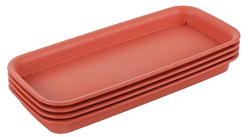 GARIOUANS 4pezzi Rettangolare Vaschetta Raccogli-Gocce per Piante in Vaso Contenitore per Acqua per Fioriera in Plastica Sottovaso per Vasi da Appartamento