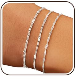 ZOERAY Bracelet Femme Or Argent Ensemble Chaîne Bracelets Plaqué Or Femme 18 Carats Serpent Twist Empilable Lot Bracelet Jonc Doré Argent Reglable Bangles Bijoux Fantaisie Cadeau pour Femme Fille