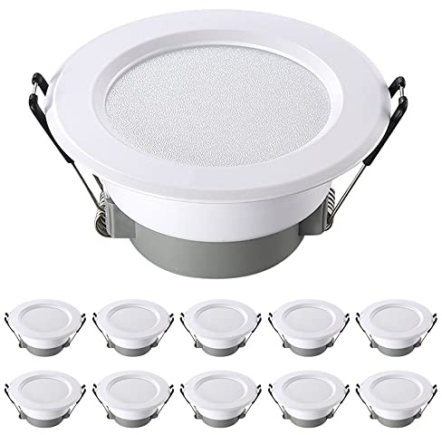 SdaryWare Iluminación LED empotrada con Deflector, luz Blanca/Neutra Seleccionable, luz de Techo direccional, Paquete de 11,9w-White Light