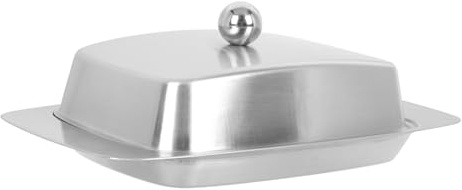 Alipis Caja de Mantequilla Europea de Acero Inoxidable con Tapa Recipiente Hermético para Mantequilla y Pan Diseño Elegante y Duradero para Conservación