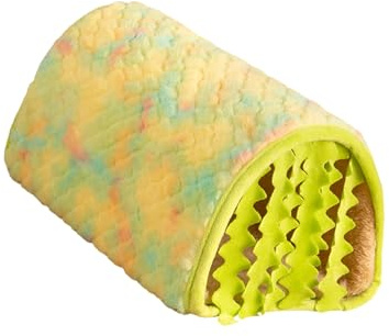 TSMORY Polaire confortable avec coussinet amovible, tunnel résistant à la mastication et literie d'hiver lavable pour petits animaux de compagnie amovible et lavable