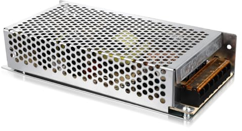 ibasenice Fuente de Alimentación Conmutada Profesional de Hierro 12v 10a 120w para Interiores, Adaptador Regulado Protección Múltiple, Disipación Rápida de Calor, Uso Industrial y LED
