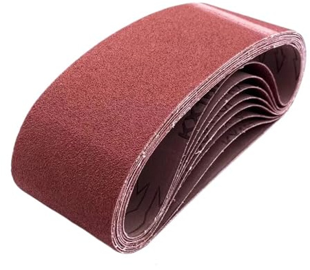 Cinta Lijadora Bandas de lijado abrasivas 100 x 610 mm, grano 60-320, for lijar acero inoxidable, pulir metales y eliminar óxido, 5 unidades por juego(320)