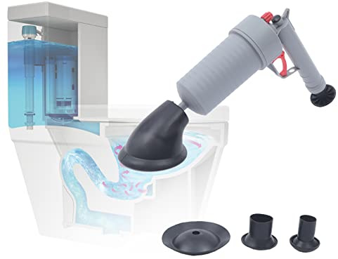 Pulitore pneumatico per scarichi con 4 ventose, pulitore per tubi ad aria compressa per uso domestico, pompa di scarico ad alta pressione, set per lo smaltimento di servizi igienici e lavandini