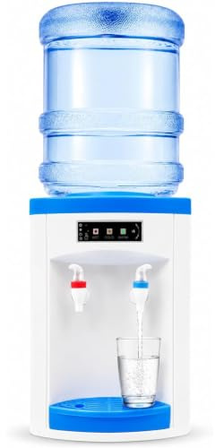 Fontana d'Acqua Calda e Fredda, Distributore d'Acqua Elettrico 550W per Bonifica 4,5-18,9 L, Mini Raffreddatore d'Acqua Fredda da Tavolo, per Ufficio Casa Cucina