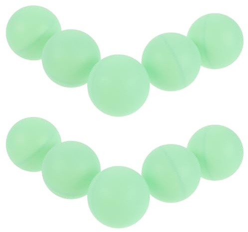 YARNOW Balles de Ping-Pong Taille Standard Phosphorescentes Blanches Lot de 10 40mm en PP pour Activités Sportives Extérieures et Fêtes Nocturnes