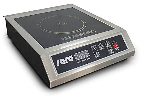 L2G - Plaque Induction Professionnelle - Bâti Tout Inox - 1 Foyer 400W à 3500W (60°C à 270°C) - 13 Niveaux de Puissance - Réglage Numérique - Pour Récipients ⌀120 à 260 mm