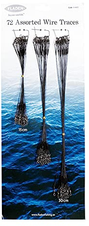 Fladen Deluxe Edelstahlvorfach Set Inh. 72Stk.15cm 20cm 30cm Stahlvorfach