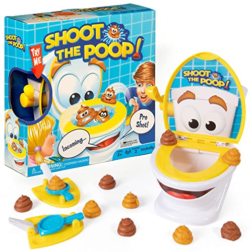 Brybelly Shoot the Poop – The Original Talking Toilet Game for Kids & Families – Funny Fast-Action Poop-Launching Game with Sounds & Silly Humor for Ages 4+