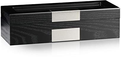 HEISSE & SÖHNE SEIT 1976® Uhrenbox Monteray 5 Esche - Schwarz Seidenmatt