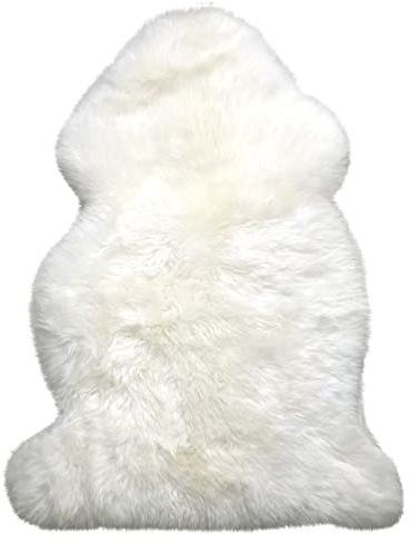 Sheepskin Ranch Alfombra de piel de oveja de lana larga real para decoración de habitaciones y hogar, 3 x 2 pies