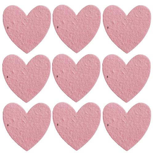 Revive a Bee Plantable Seed Paper Hearts (Pack of 50), Pink Wildflower Seeded Paper Rewilding Aid for Weddings, Parties, Funerals