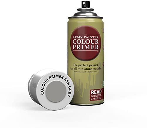 The Army Painter, Colour Primer Ash Grey, 400 ml Vernice per Plastica Primer Grigio - Primer Modellismo per Miniature Fantasy, D&D e Warhammer