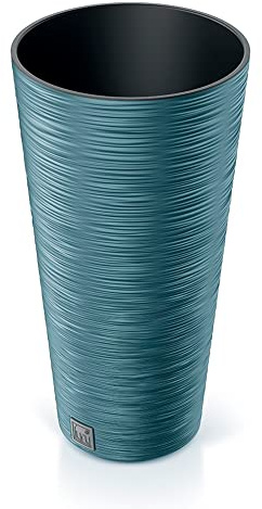 Pot de fleurs rond avec reserve d´eau 7,5 L bleu - FURU