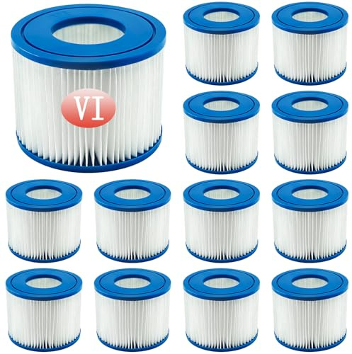 Denkmsd Filterkartuschen VI für Bestway Pool Filter, Filter Cartridge VI für Miami, Vegas, Monaco, Ersatzfilter für Bestway Spa 58323 (12 Stück) | Filter Cartridge VI für Bestway Pool Filter, für Miami, Vegas, Monaco, Ersatzfilter für Bestway Spa 58323