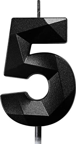 Geburtstagskerzen Zahlen Kerze 5 Tortendeko 5. Geburtstag Junge Mädchen Kerzen Geburtstag Schwarz 0-9 Zahlen Geburtstagskerzen für Torte