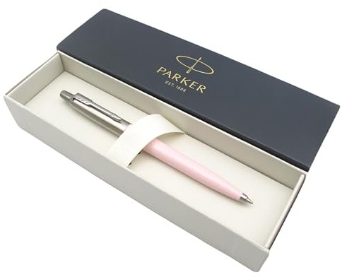 Parker Jotter Edelstahl-Kugelschreiber | Babyrosa Pastell-Finish | blaue Tinte | Geschenkbox