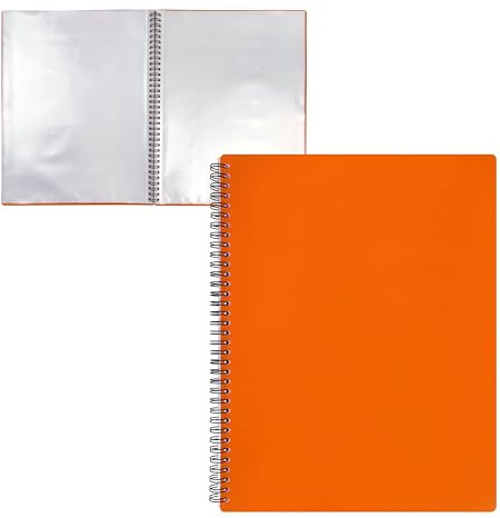 RAYLU PAPER - Ordnermappe mit transparenten A4-Kunststoffhüllen und robustem, undurchsichtigem Polypropylen-Einband, Dokumentenmappe mit Hüllen für Schule und Büro (30 Hüllen, Orange)