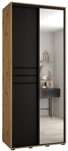 ABIKSMEBLE Armoire Davos 11 avec Porte Coulissante Miroir - Dressing Chambre Adulte - Penderie Vetement avec 3 Portes - Placard - Garde Robe