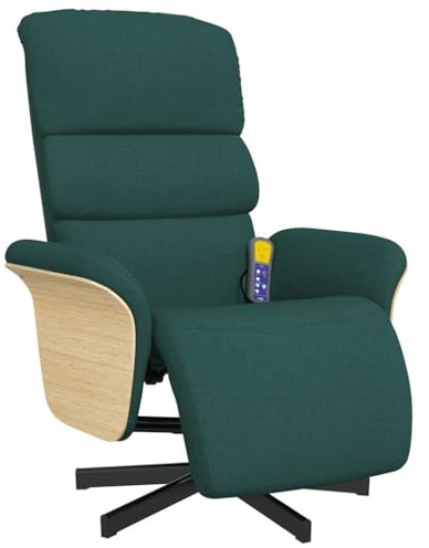 vidaXL Massagesessel mit Fußteil Dunkelgrün Stoff