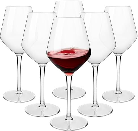 HAHASHOW Bicchiere da Vino Bianco, Tritan-Plastica Divino Calici vino rosso 440ml per campeggio festa, Adatto alla Lavastoviglie, Set di 6