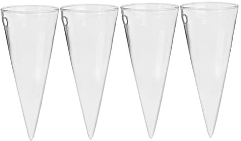 Alipis 4 hydroponische Vase Ausbreitung Wandbehang hängende Glasflasche Vintage- Anlage hängende Verzierung Glasflasche mit Holzgestell bepflanzen An der Wand montiert Glaswand