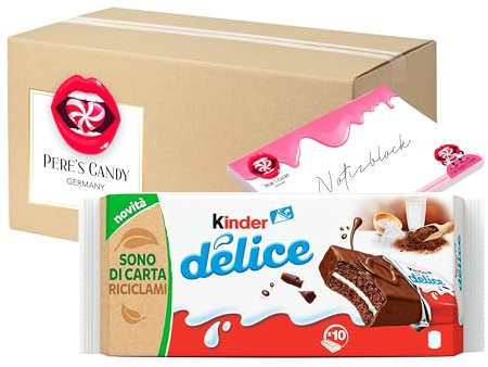 Pere's Candy Bundle für 1x Kinder Delice 10er (390g) + Pere's Candy Notepad DIN A7-25 Blatt
