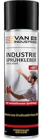 Industrie Sprühkleber permanent haftend bis 80°C 500ml | zum Kleben von Schaumstoffen, Wolkenhimmel, Leder, Papier uvm. (1)