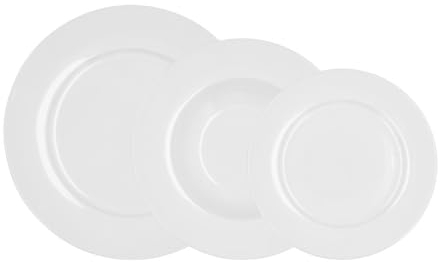 Bidasoa Glacial Ala Ancha Vajilla 18 Piezas Porcelana Blanca Ala A 18 Piezas - 6 Personas Porcelana Apto Microondas