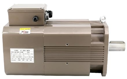 LTRAJUYNH High Speed 5.5kw 34.7Nm 5000Oz-in AC Servo Spindle electronic starter Driver Kit 198mm 3PH 380V Constant Power CNC Lathe Milling(8000rpm)