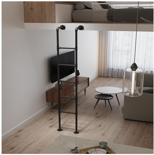 Scaletta Soppalco Extra Alta con Imbottiture per Scaletta per Letto a Castello, Scalette per Letto Rialzate per Camper in Ferro per Rimorchio per Camper, Scaletta per Fuga per Uscita dalla F
