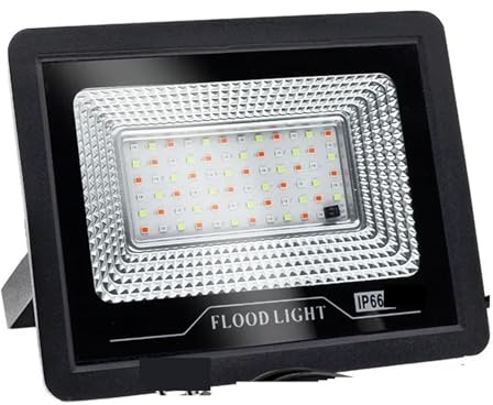 OUHFCASN Lumières de cour LED projecteur 50W 100W IP66 étanche RGB projecteur extérieur couleur changeante RGB projecteur for éclairage paysager de jardin Luminaires extérieurs(100W)